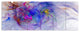 Blue Mystic Psychedelic Texture, Abstract Art on Canvas, 70"x28", 6 Panels