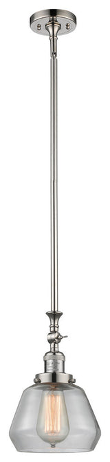 Fulton 1-Light LED Mini Pendant, Polished Nickel, Glass: Clear