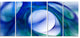 Mystic Blue Fractal, Abstract Wall Art Canvas, 60"x28", 5 Panels
