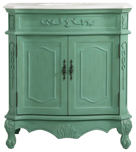 32" Single Bathroom Vanity, Vintage Mint