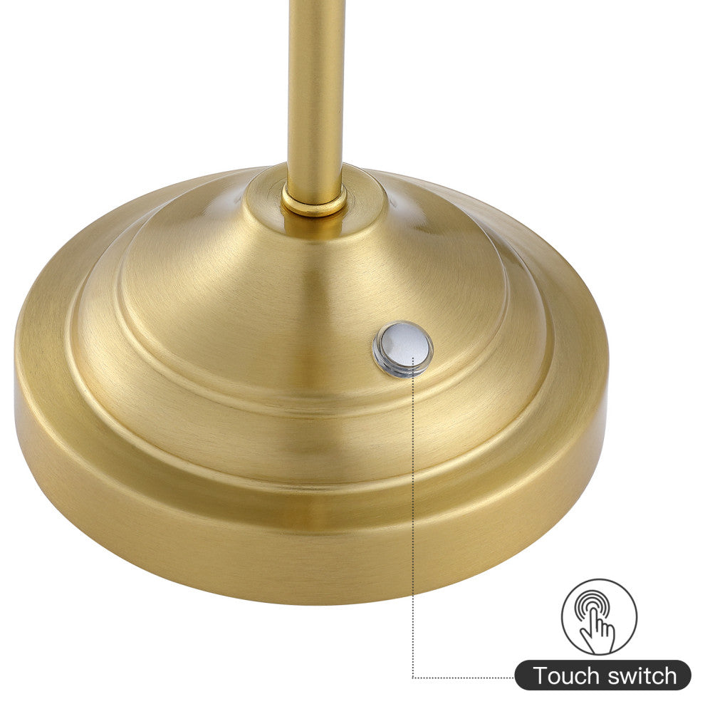 18" Brass Rechargeable Touch Table Lamp Set of 2