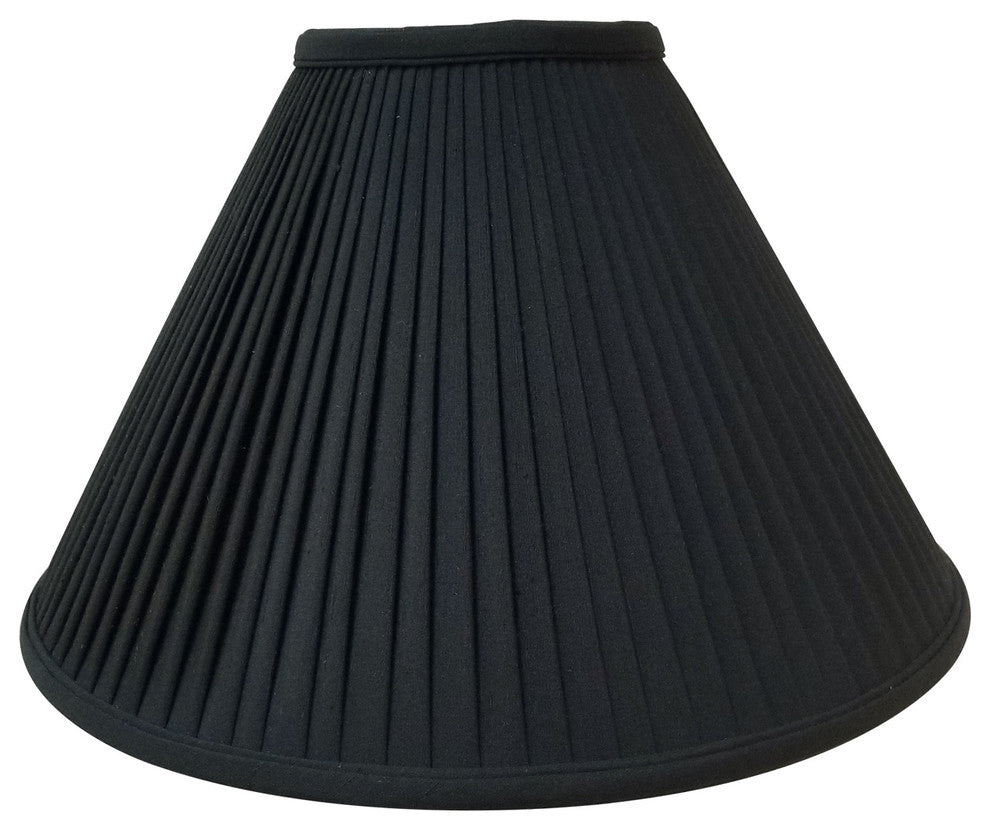 Coolie Empire Side Pleat Basic Lampshade, Black, 6"x16"x10"