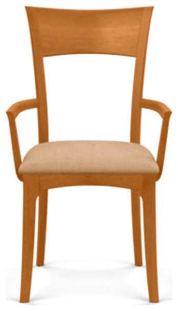 Copeland Ingrid Upholstered Armchair, Natural Cherry, Sand Microsuede