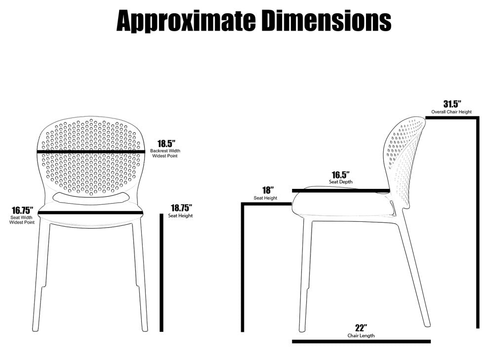 Stackable Plastic Armless Side Dining Chairs Fully Assembled Set of 2, Green