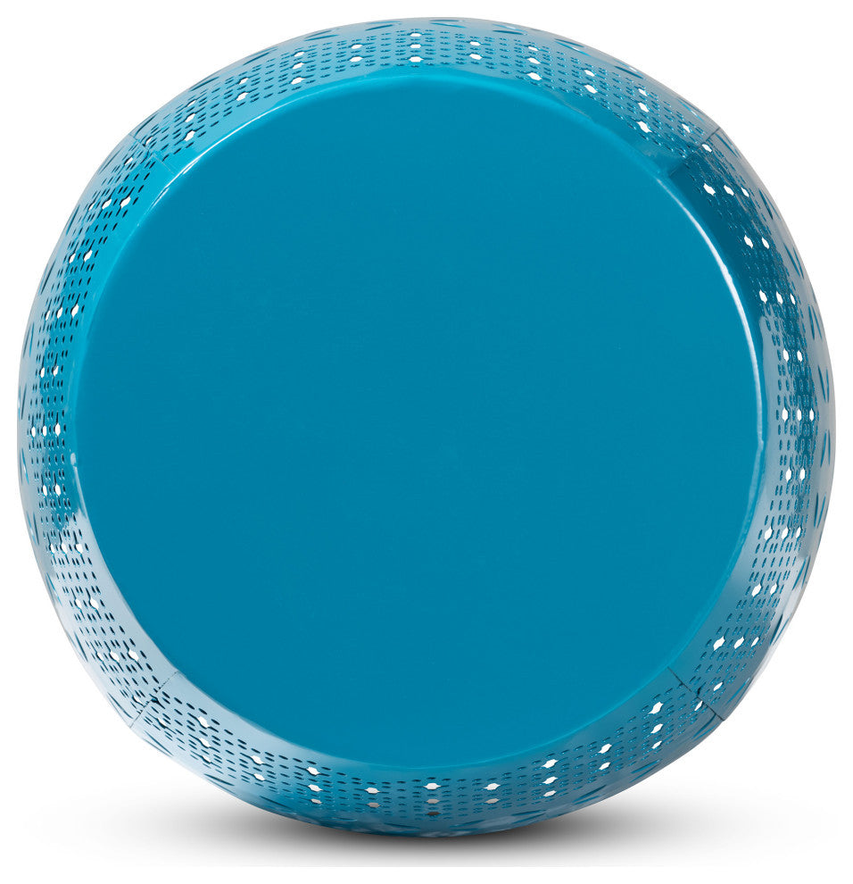 Ladonna Contemporary Outdoor Side Table, Blue