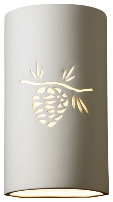 Sun Dagger, Large Cylinder Outdoor Wall Sconce, Open, Bisque, E26