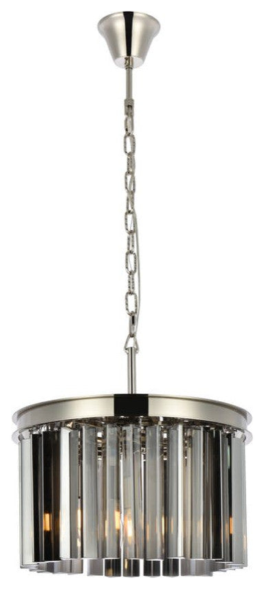 Elegant Lighting 1208D16-SS/RC Sydney 3 Light 16"W Crystal - Polished Nickel