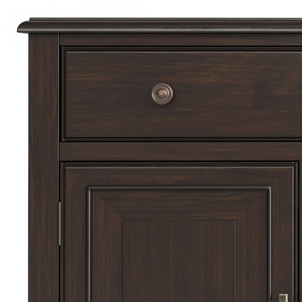 Connaught Solid Wood Large Sideboard Storage Cabinet, Dark Chestnut Brown