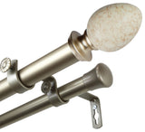Afra 1" Double Curtain Rod, Light Gold, 48-84"