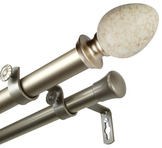 Afra 1" Double Curtain Rod, Light Gold, 48-84"