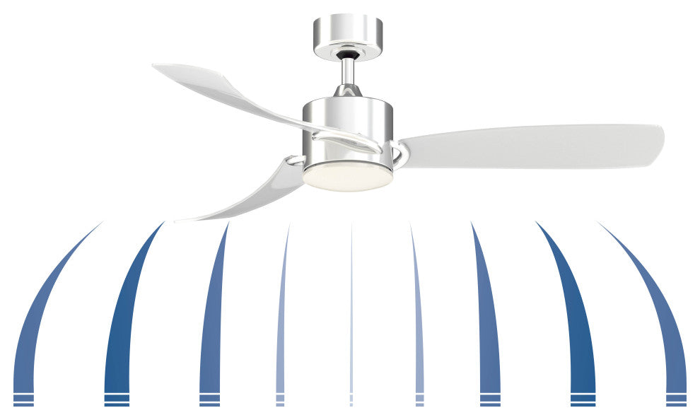 SculptAire 52" Ceiling Fan - Chrome with LED Light Kit