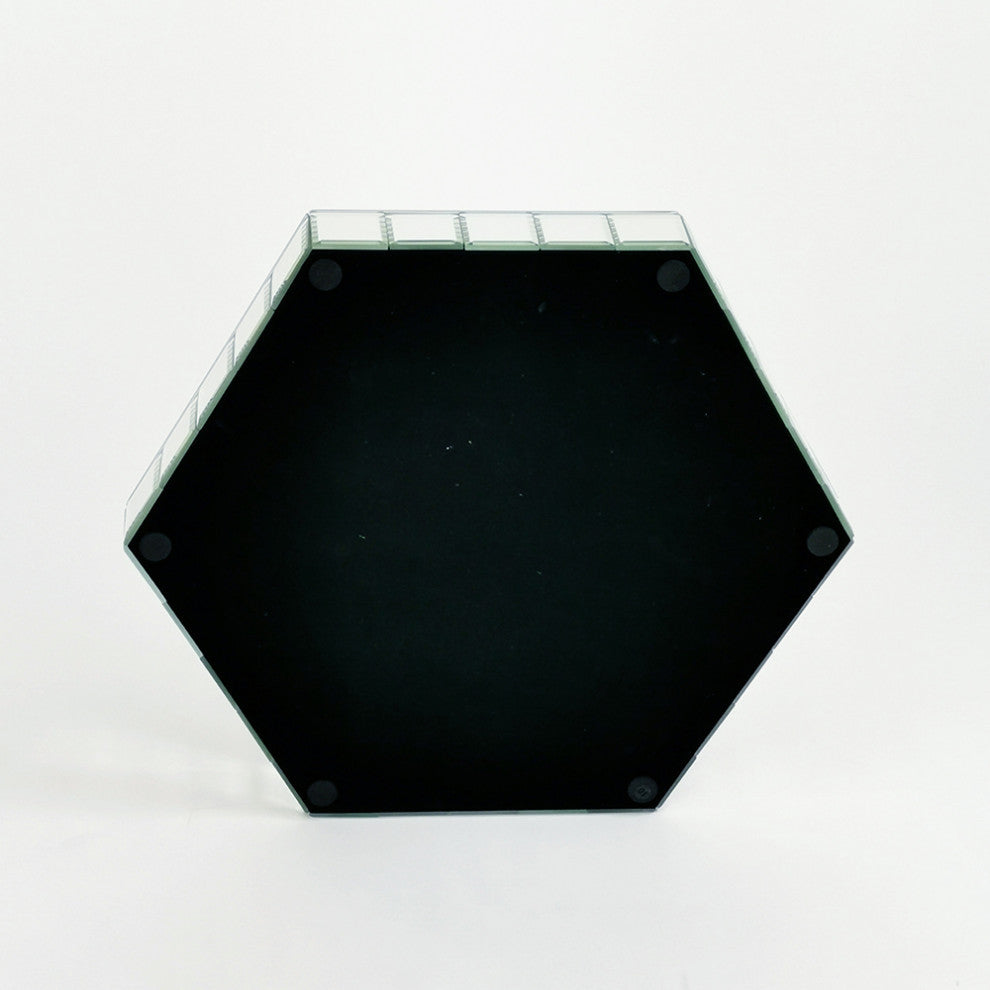 Hexagon Beveled Mirror Tray