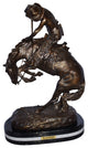 Rattlesnake Remington Replica Bronze Statue on A Marble  Size: 16" x 10" x 25"
