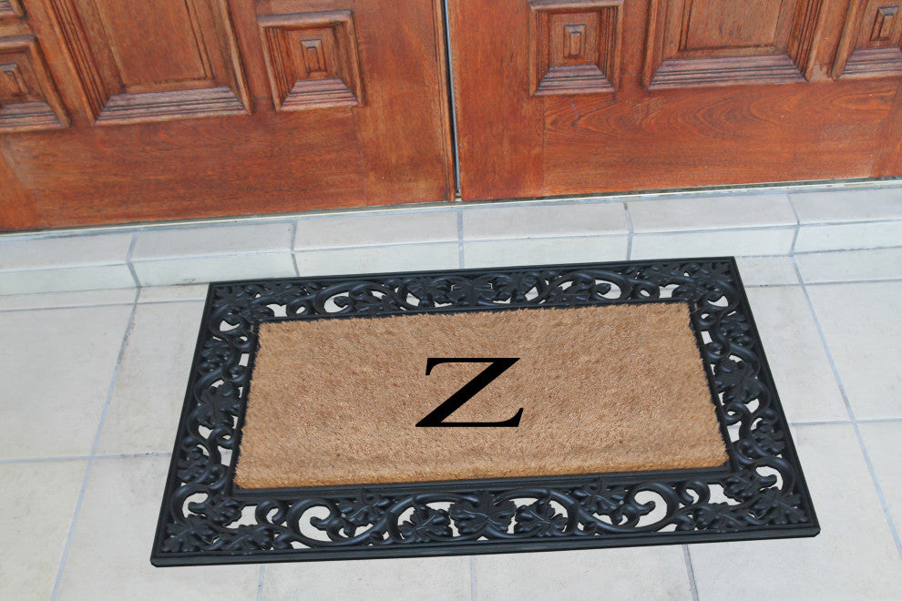 A1HC Rubber and Coir Dirt Trapper Heavy Weight Large Monogrammed Doormat 23"x38"