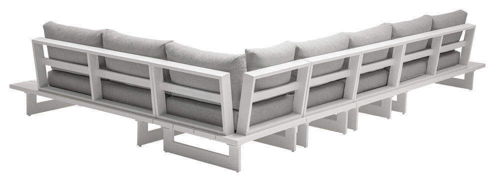 Maldives Grey Water Resistant Fabric Outdoor Patio Modular Sectional