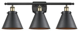 Innovations 916-3W-BAB-M13-BK 3 Light Bath Vanity Light, Black Antique Brass