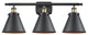 Innovations 916-3W-BAB-M13-BK 3 Light Bath Vanity Light, Black Antique Brass