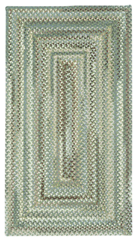 Capel Sherwood Forest Green Olive 0980_250 Braided Rugs - 3' X 5' Concentric Rec