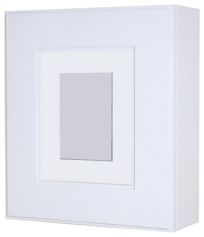 Compact Portrait Wall-Mount Picture Perfect Medicine Cabinets - 15-3/4"x13-3/4", Shaker White