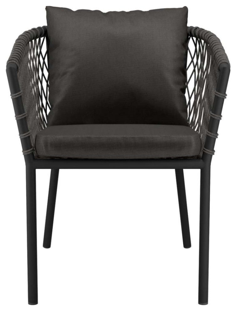 Lounge Chair Armchair, Dark Gray, Outdoor Patio Garden