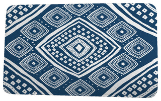 Upscale Getaway Diamond Jill Geometric Print Bath Mat, Navy Blue, 17"x24"