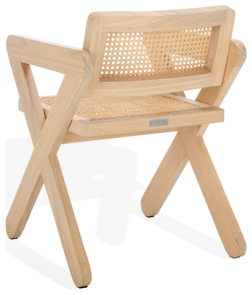 Safavieh Couture Tyrrell Rattan Dining Chair, Natural/Natural
