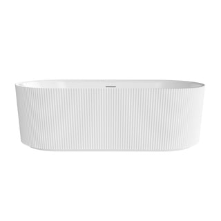Linyi Freestanding Acrylic Soaking Bathtub, White, 66.9"l X 31.5"w