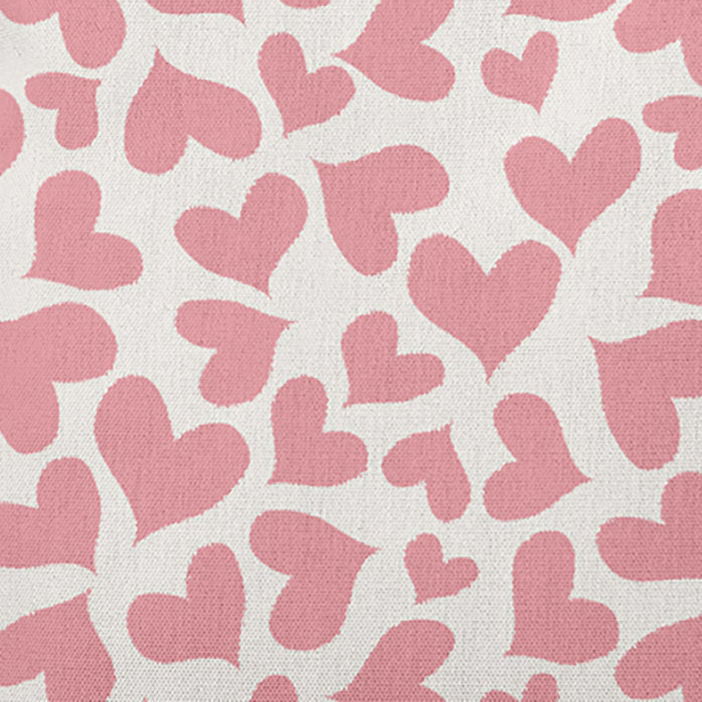 16" x 16" Patterned Hearts Valentine's Day Decorative Indoor Pillow, Pink Icing