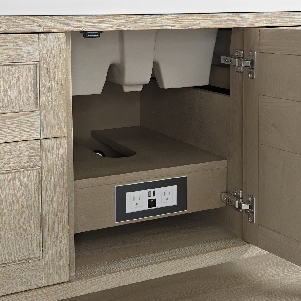 Breckenridge 48" Single Vanity, Oak, 3 CM White Zeus Top