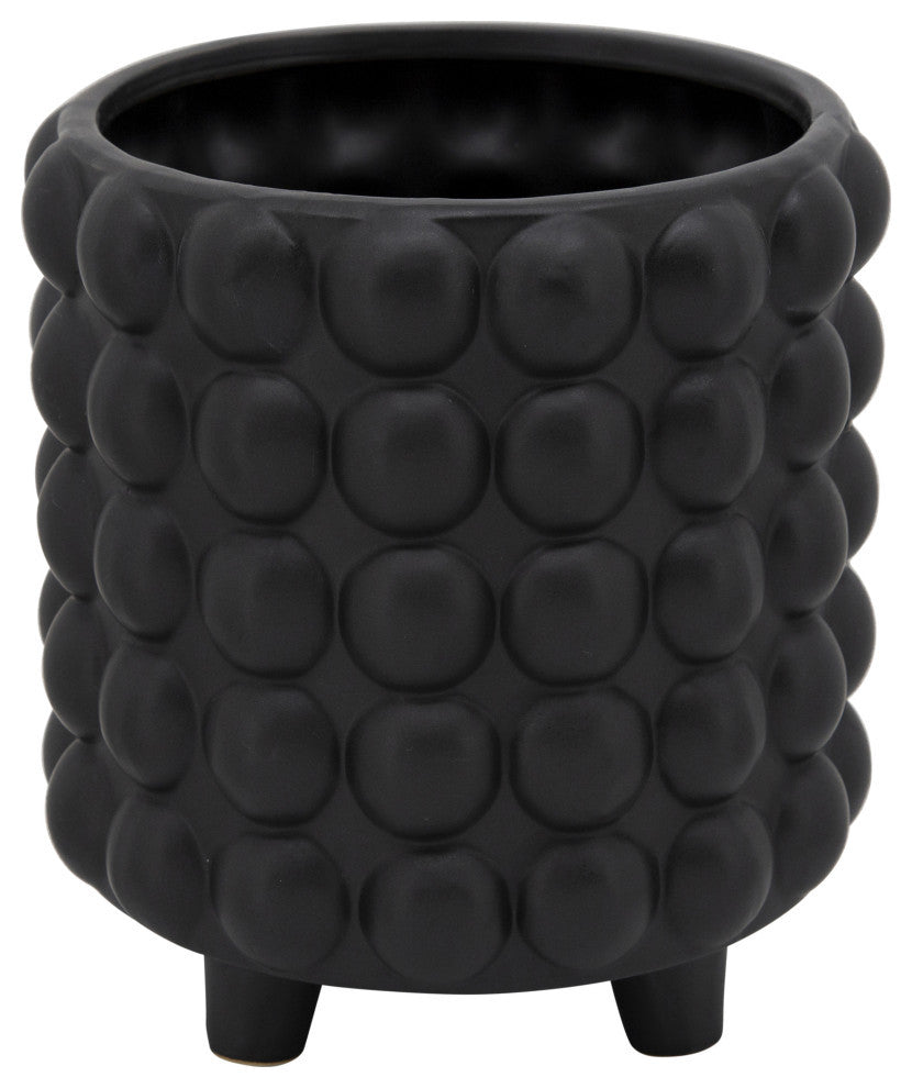 2-Piece Set Bubble Planters, Matte Black