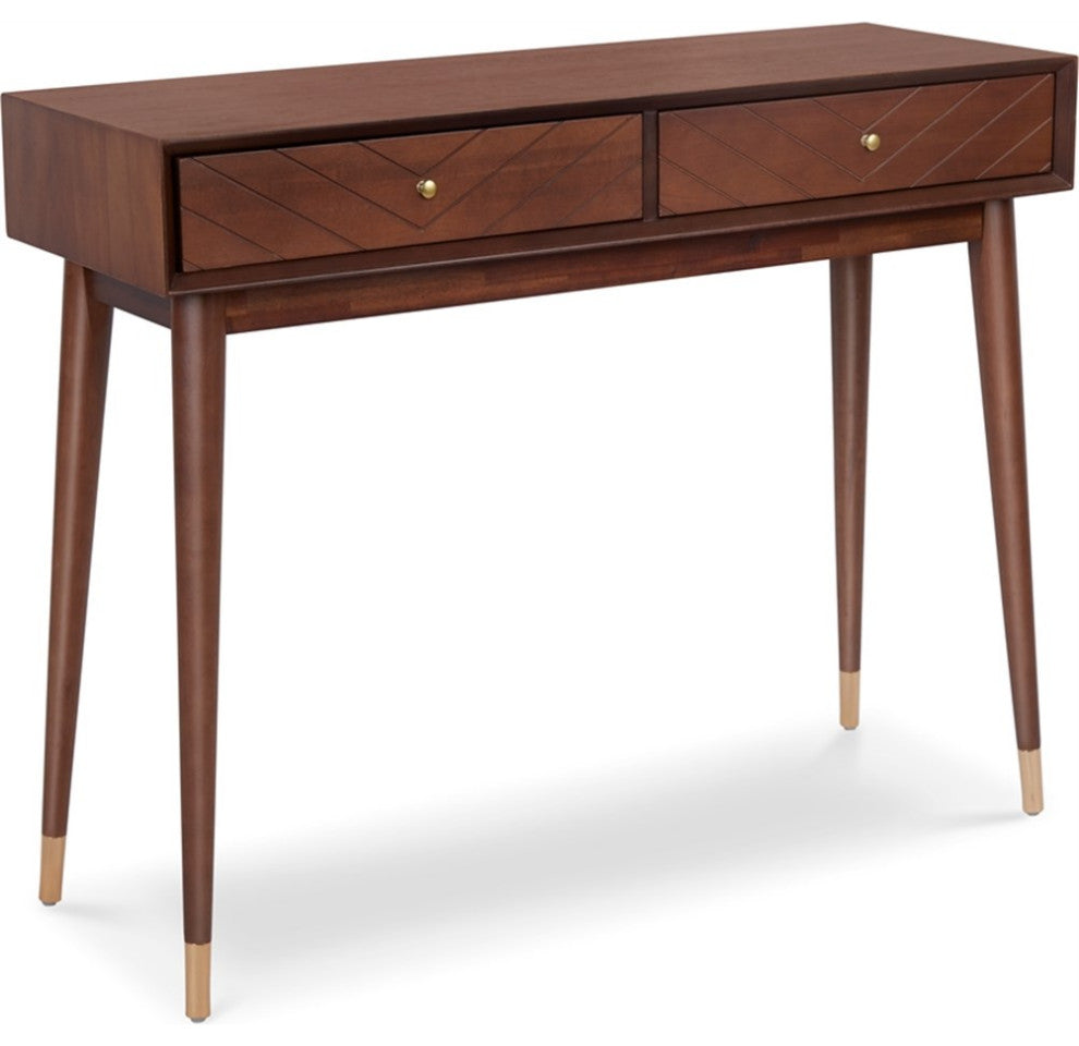 Adore Decor Sutton Mid-Century Modern Console Table Walnut Brown