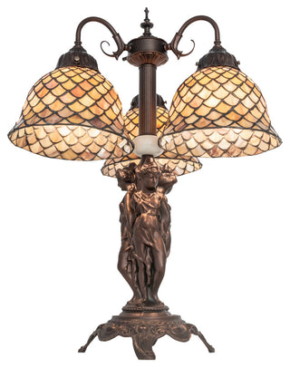 23 High Tiffany Fishscale 3 Light Table Lamp