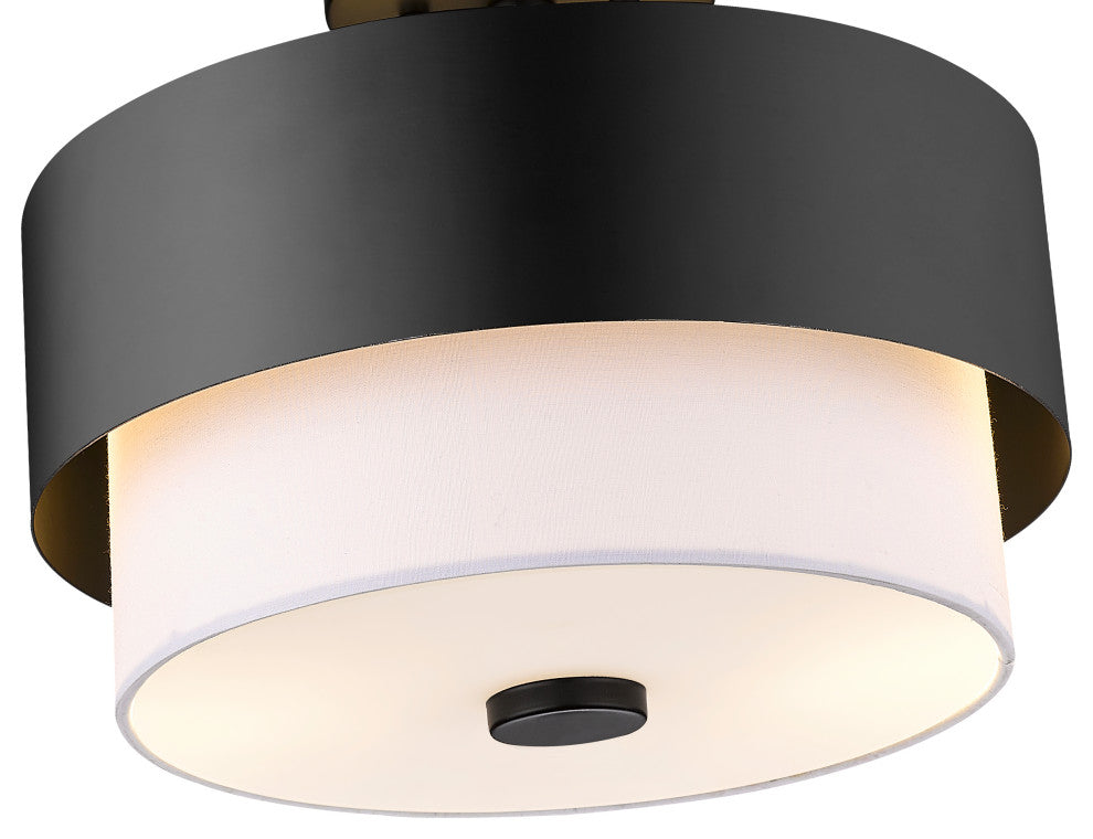 Z-LITE 2-Light Semi Flush, Matte Black