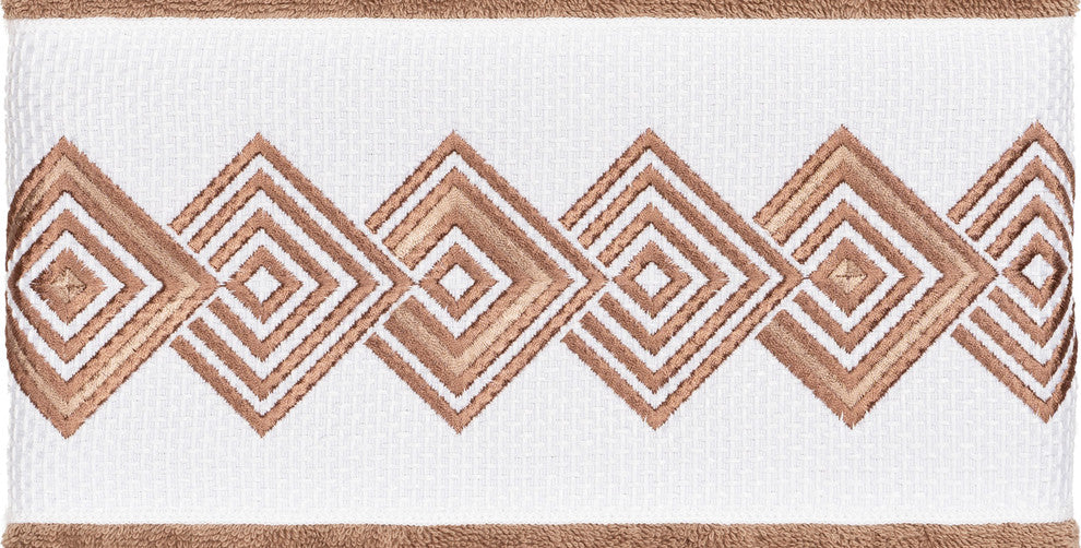 Linum Home Textiles Noah Embellished, Latte, Bath Towel, 4-Piece Set