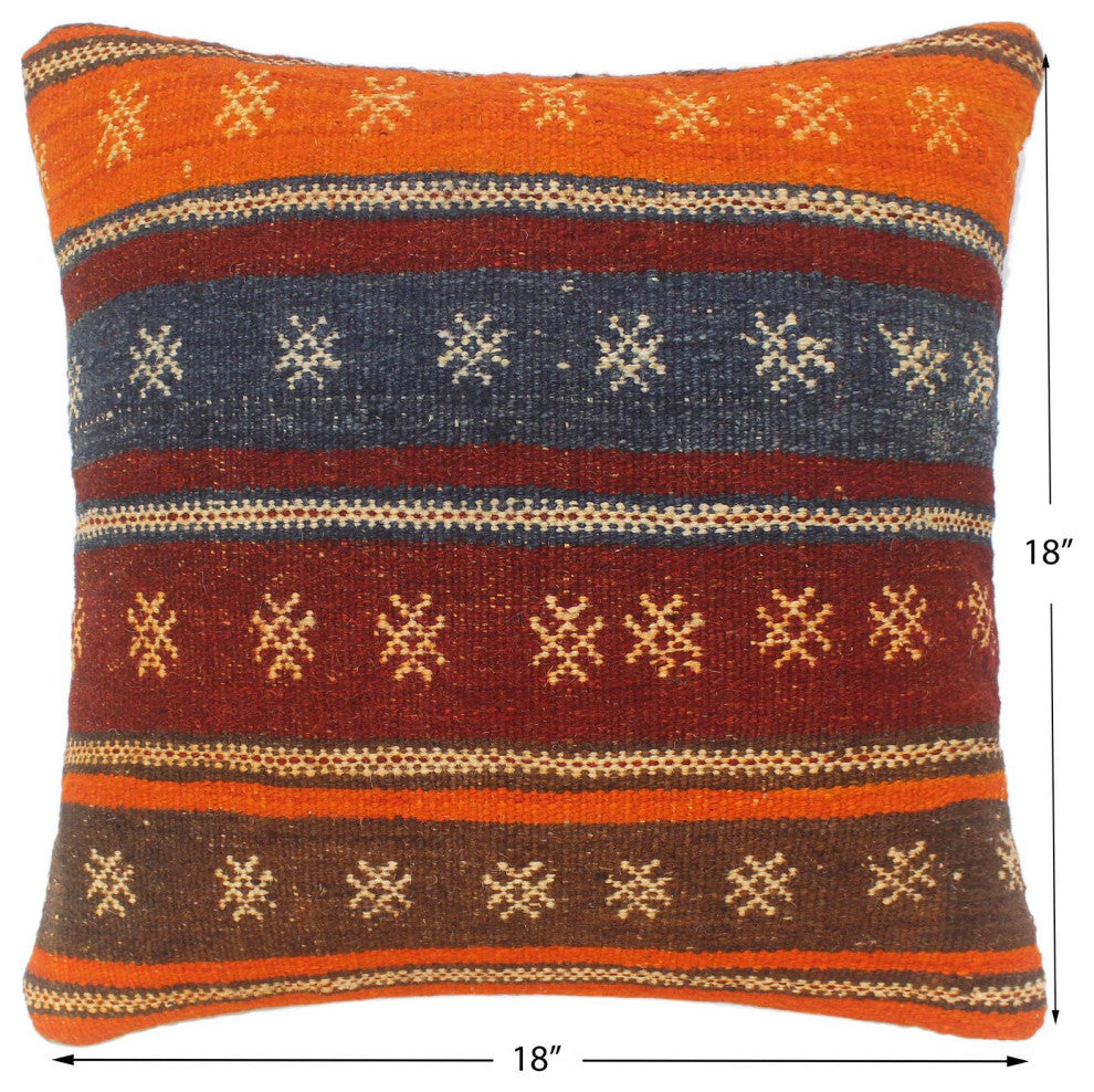 Vintage Antique Turkish Cherry Hand Woven Kilim Pillow