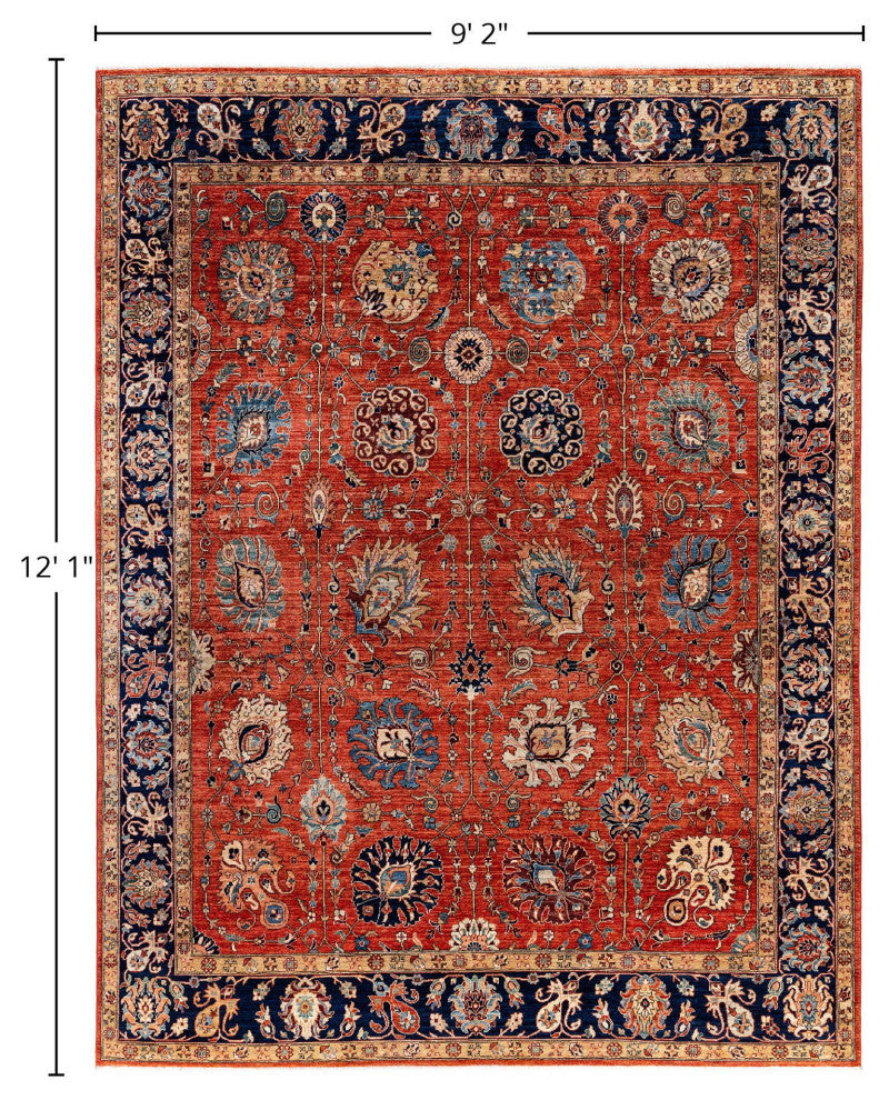 Serapi One-of-a-Kind Hand-Knotted Area Rug Red, 9'2" x 12'1"