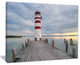 "Lighthouse at Lake Neusiedl at Sunset" Sea Bridge Wall Art, 40"x30"