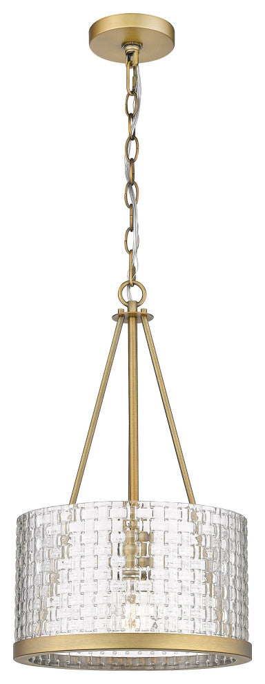 Innovations 383-1S-BB-G383C-12CL 1-Light Mini Pendant, Brushed Brass