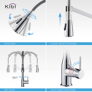 Largo Single Handle Pull Down Kitchen Faucet, Chrome