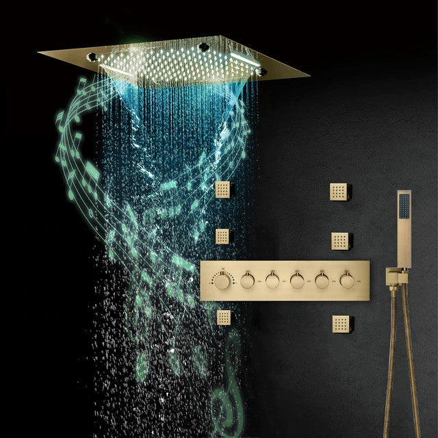 Led Musical Shower System With Hand Shower, Style 2 - Phone Control