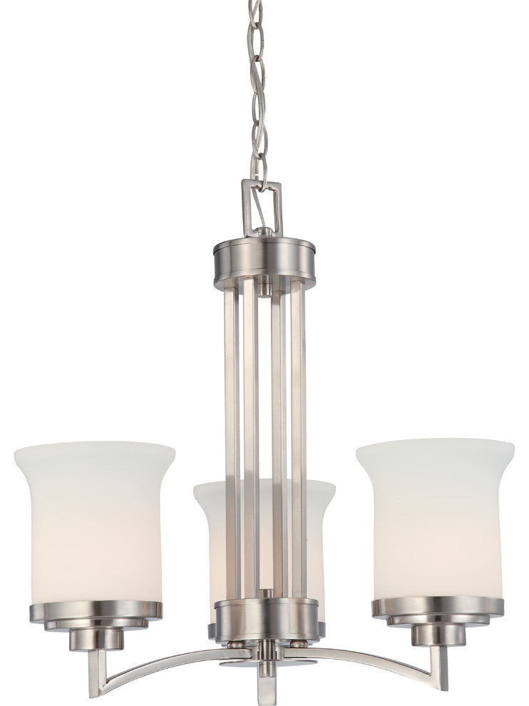 Harmony 3 Light - Chandelier With Satin White Glass