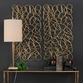 Uttermost, The Loop Gold Wall Art Set of 2