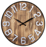 Aberdeen 20" Wooden Wall Clock With Metal Numbers