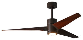 Super Janet Ceiling Fan With Walnut Blades, Textured Bronze, 60"