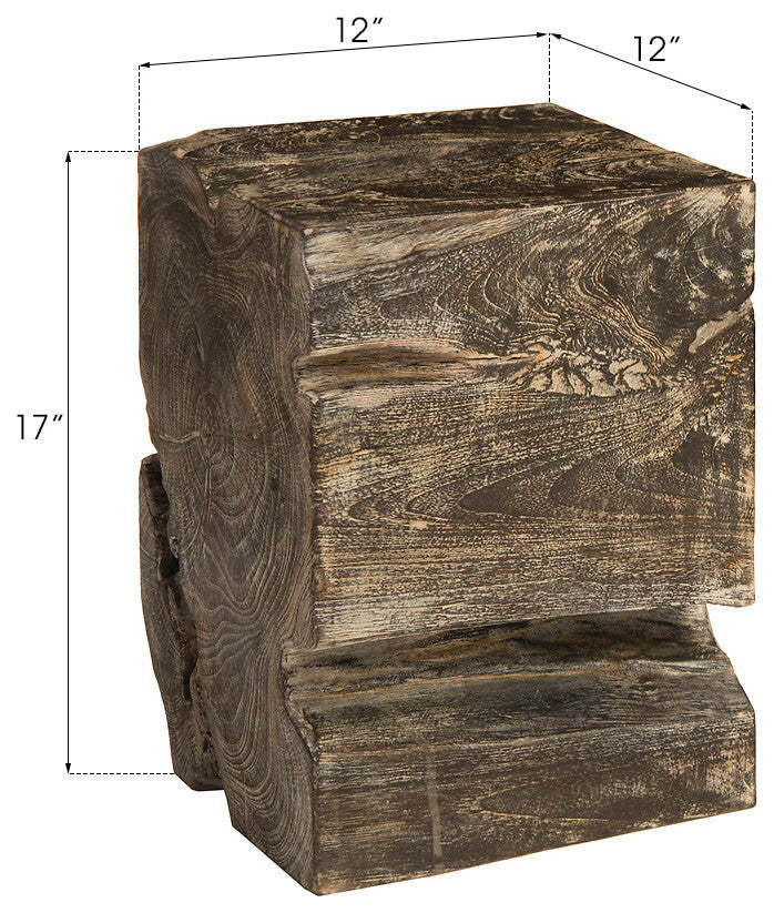 Black Wash Stool, Square