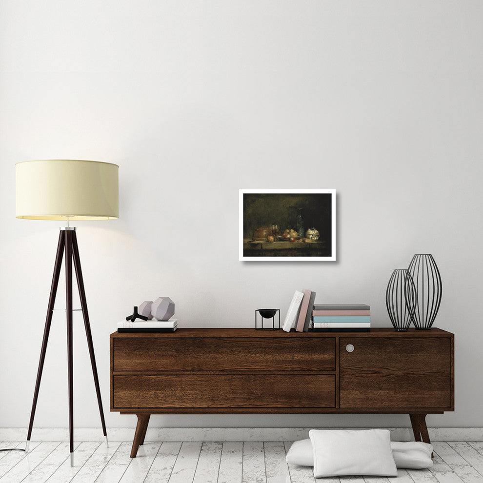 "The Jar of Olives" Paper Print by Jean-Baptiste-Simï¿½on Chardin, 24"x18"