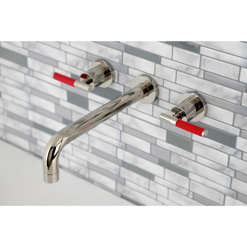 KS8026CKL Two-Handle Wall Mount Tub Faucet, Polished Nickel