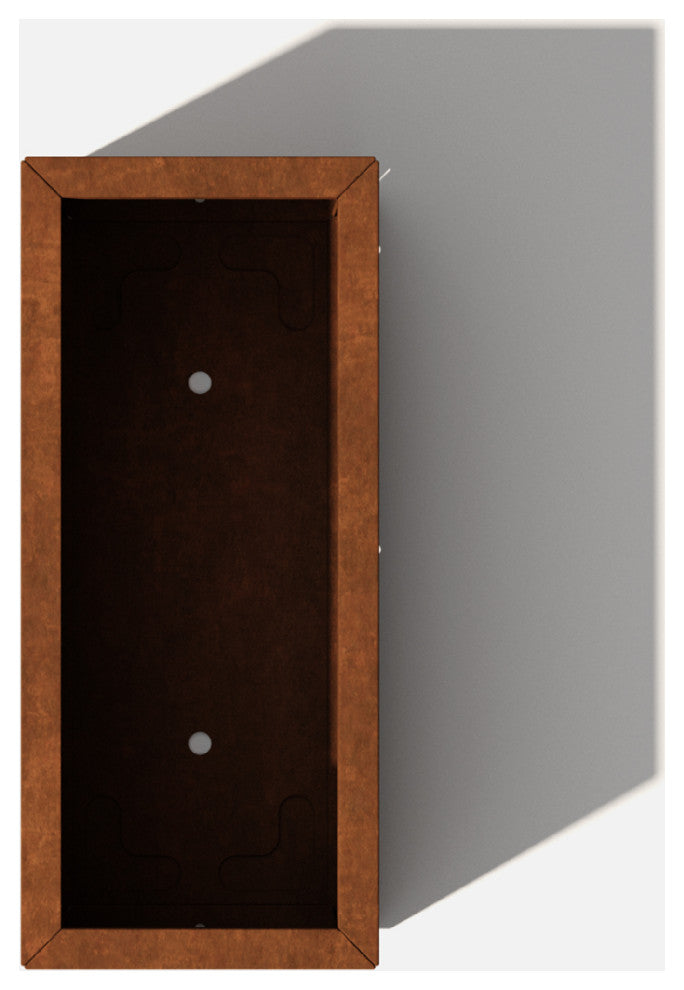 Metallic Series Corten Steel Long Box Planter, Small