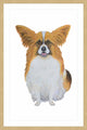 "Papillon Pomeranian" Framed Painting Print, 20"x30"