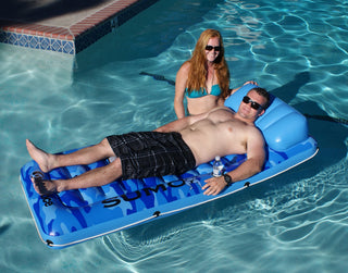 81" Inflatable Blue Camouflage Sumo Sized Swimming Pool Raft